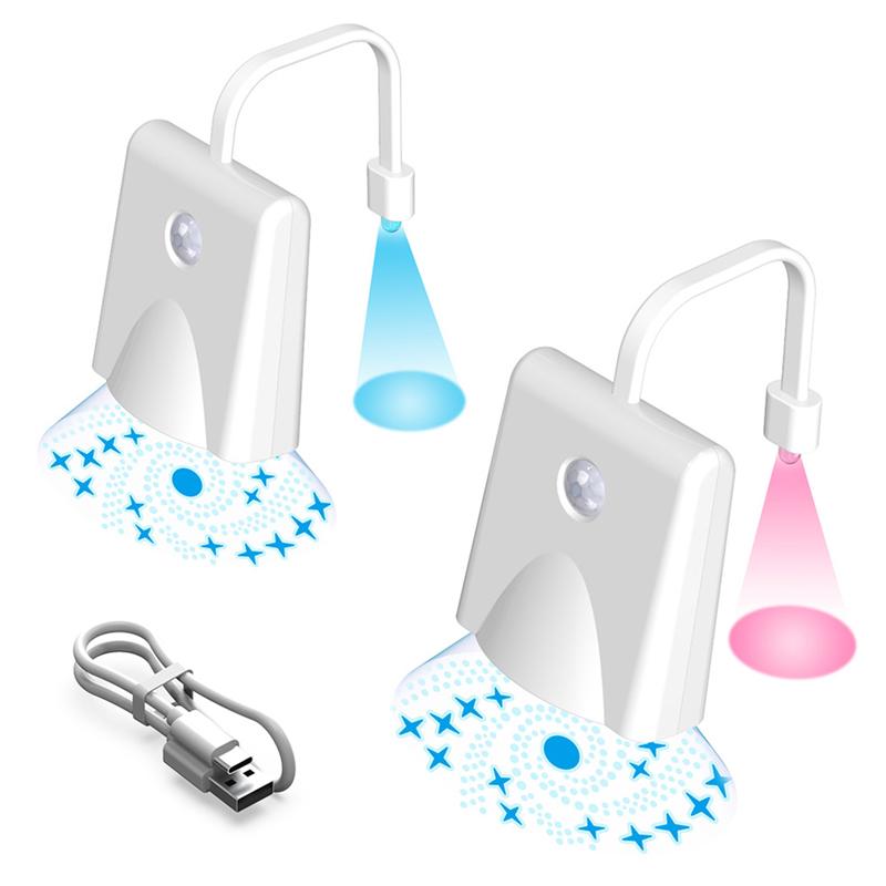 Toilet Night Lights, USB Rechargeable LED Bowl Projection Lighting with Motion Sensor, Cool Fun Bathroom Accessory - Unique & F