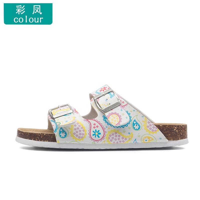 Fashion Astronomy cork slippers men strucplates couple beach slippers casual sandals men summer shoes