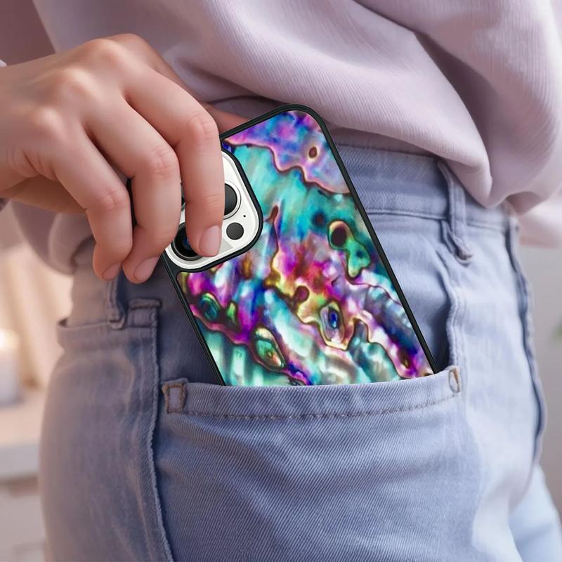 Paua Abalone Shell Phone Case For iPhone 17 Air 15 16e 14 13 Pro Max Coque 12 11 Pro Max PLUS cover