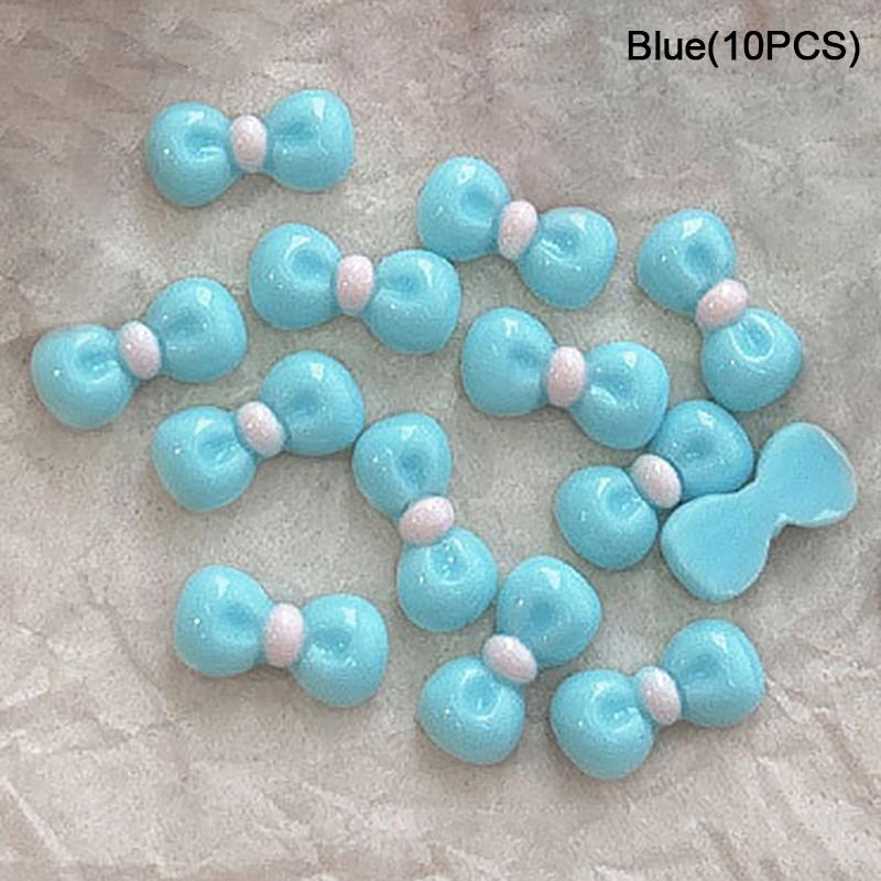 10Pcs 3D Bowknot Nail Art Charms Colorful Resin Jewelry Women Nail Decoration Bow Nail  Manicure Salon Diy Gift