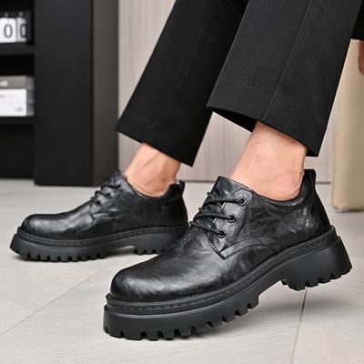 Lässige Business Herrenschuhe Dicke Sohle Höhenvergrößernder Stil Freizeit Outdoor Mode Party Qualität Echtes Leder Schuhe