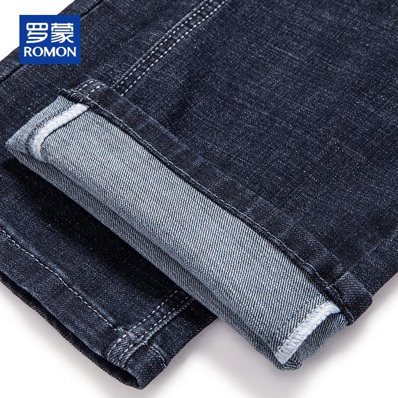 Romon Men's Straight Fit Thick Denim Jeans