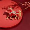 Alloy Enamel Drip Oil Water Diamond Horse Brooch Exquisite Clothing Women's Jewelry Versatile Accessories