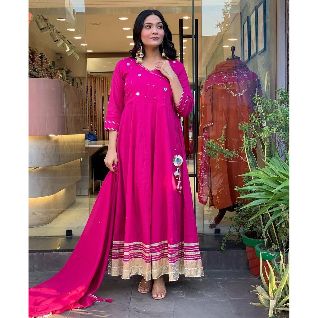 Pakistani Anarkali Suit Kurti Indian Bollywood Party Wear Kurta Pant Dupatta Set