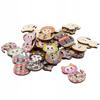 Wooden Button, Decorative Cats, Colorful Mix