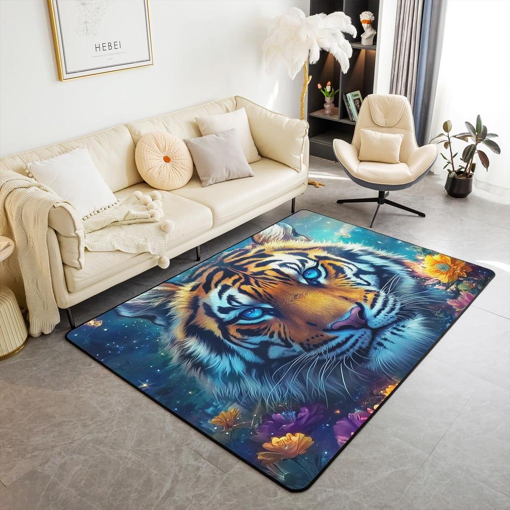 Spider Web Kids Area Rug,Black Spider Arachnid Insect Animals Indoor Floor Mat Entrance Rug for Boys Man Girls Women,Halloween Gothic Non Sl