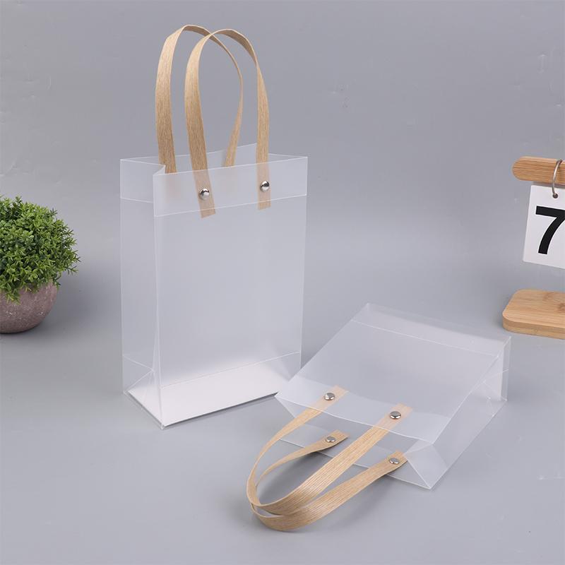 5Pcs Frosted Translucent Pvc Loot Bag Gift Bagbbags For Gifts Packing Bag Pvc Hand Bag Party Decor Souvenir Tote Bags