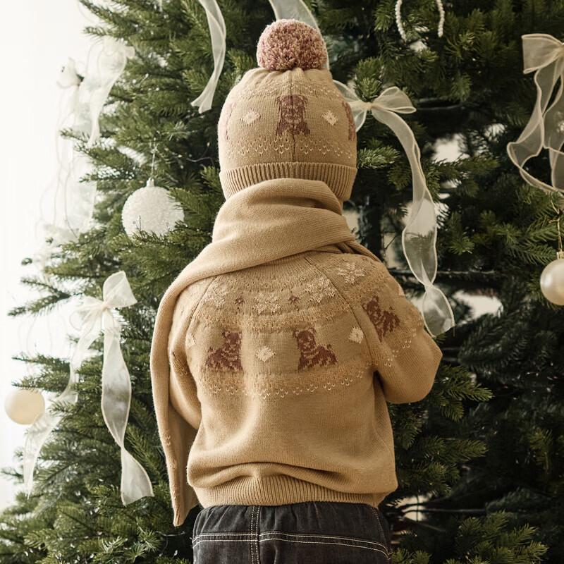 DAVE&BELLA Children's Fair Isle Wool Knit Sweater
