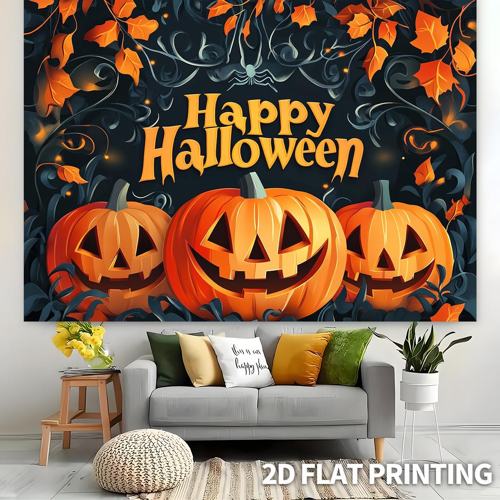 1pc2D flat Halloween banner background cloth,Halloween decoration for living room bedroom Halloween event,no power required——sym