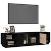 Vidaxl Szafka Pod Tv, Czarna, 156X40X40 Cm, Lite Drewno Sosnowe