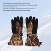 1 Pair Autumn Winter Rechargeable Battery Electric Heated Gloves Touch Screen Heated Gloves for Outdoor Fishing Mountaineering Skiing Old Reed Camo