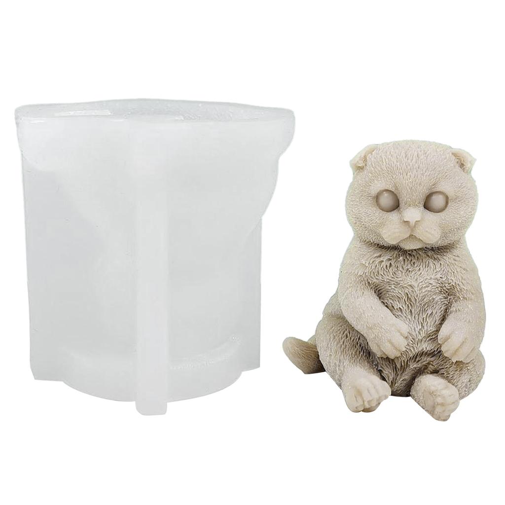 Animal Cat Scented Candle Silicone Mold Handmades 3D Scented Candle Epoxy Mold DIY Craft Women Girl Fondant Mold