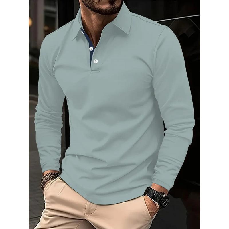 2026 New Men's Hot-selling New Long-sleeved POLO3D Digital Printing Simple Versatile Lapel Casual POLO Shirt