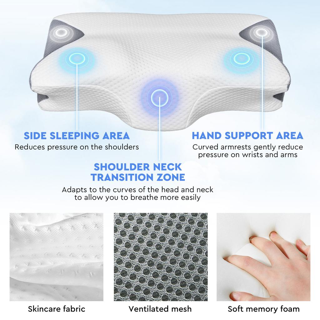 Butterfly Sleep Memory Pillow Slow Rebound Comfortable 2 in 1 Ergonomic Sleep Pillow Cervical Orthopedic Neck Bed Pillow Beding