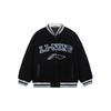 Li Ning Sports Life Collection Color Block Trim Stripes Letter Logo Sherpa Fleece Lined Jacket Unisex Black AFDSD31-3
