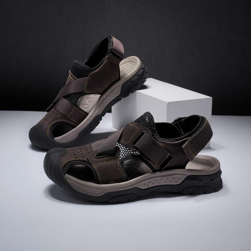 Fashion Hot Sale Summer Men's Sandals Outdoor Non-slip Men's Beach Sandals Handmade Flats Comfortable Men's Shoes Fashion Men Sneakers