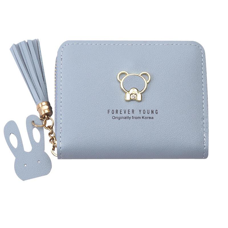 2024 Damski Portfel z Zamkiem Błyskawicznym Słodki Miś: Krótki, japoński i koreański styl portfel na monety z uchwytem na karty