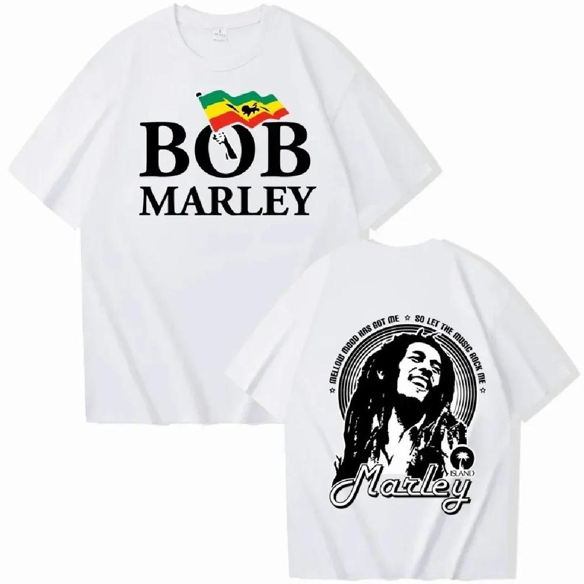 

Футболки Боба Марлі Модна футболка для чоловіків Y2K Топи Хараджуку Круглий виріз Короткий рукав Сорочки Подарунок для фанатів Літня жіноча модна футболка XXXXXL чорний