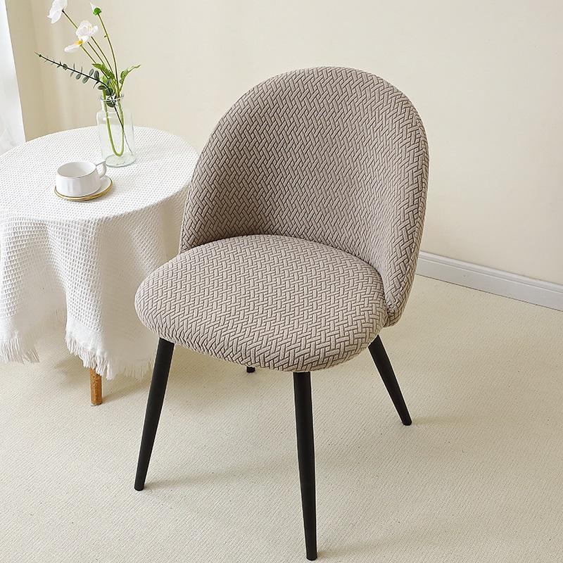 1/2Pcs Soft Jacquard Dining Chair Cover Curved Duckbill Chair Slipcover Short Back Seat Cover For Living Room El Wedding