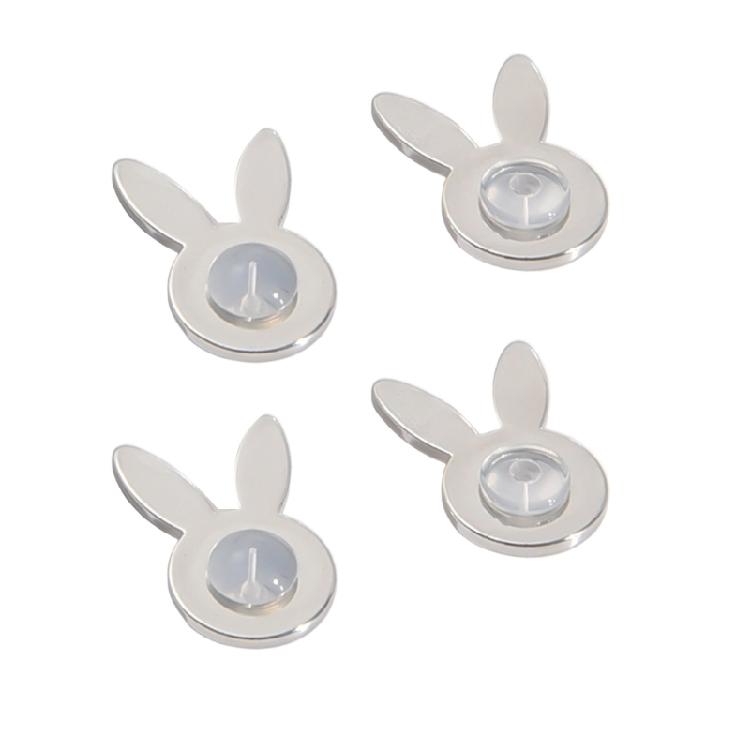 

Water Resistant Rabbits Heart Ear Stoppers Sturdy Brass Base Lovely Brass Ear Jewelry Securing Clip белый