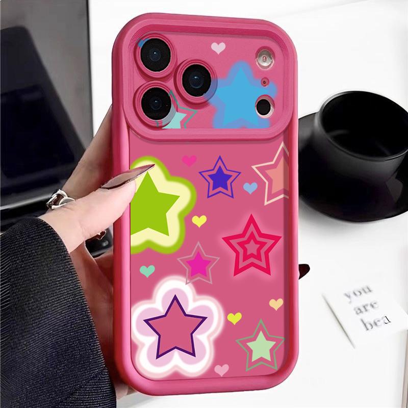 Shockproof Phone Case For iPhone 17 Pro Max Blended Colorful Stars Pattern Silicone Cover For iPhone 16 Pro Max Cover iPhone 15 14 13 12 11 16E