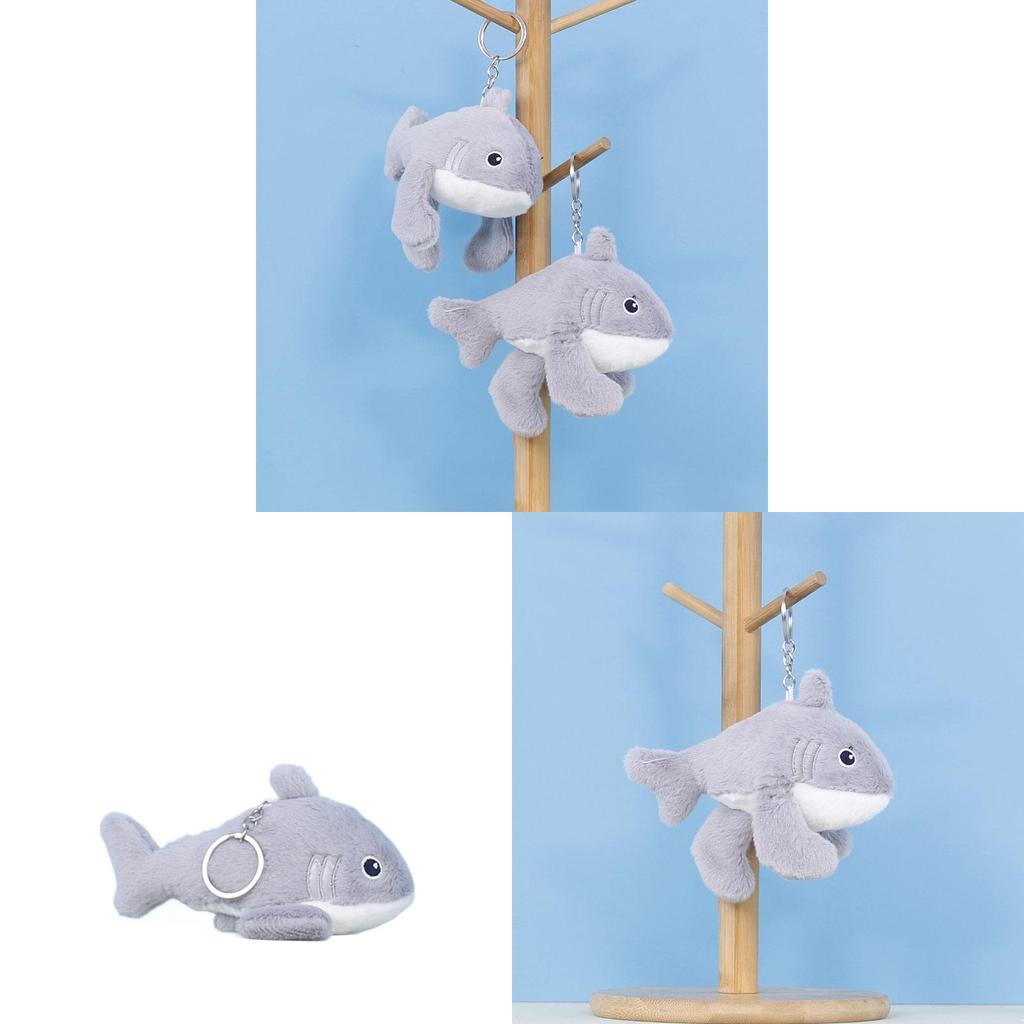 Cute Shark Plush Keychain Toy For Students Bag Decor Gift