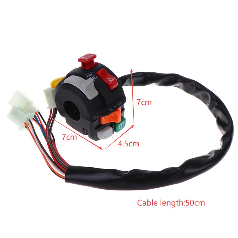 7/8" 22Mm Motorcycle Multifunction Handlebar Control Switch Assembly Warning Light Kill Start Turn Signal Horn Button Switch