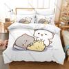 Personality Adorable Peach And Goma Cat Bedding Set New Sweet Couple Printed Duvet Cover Soft Bed Set For Girls Kids Room