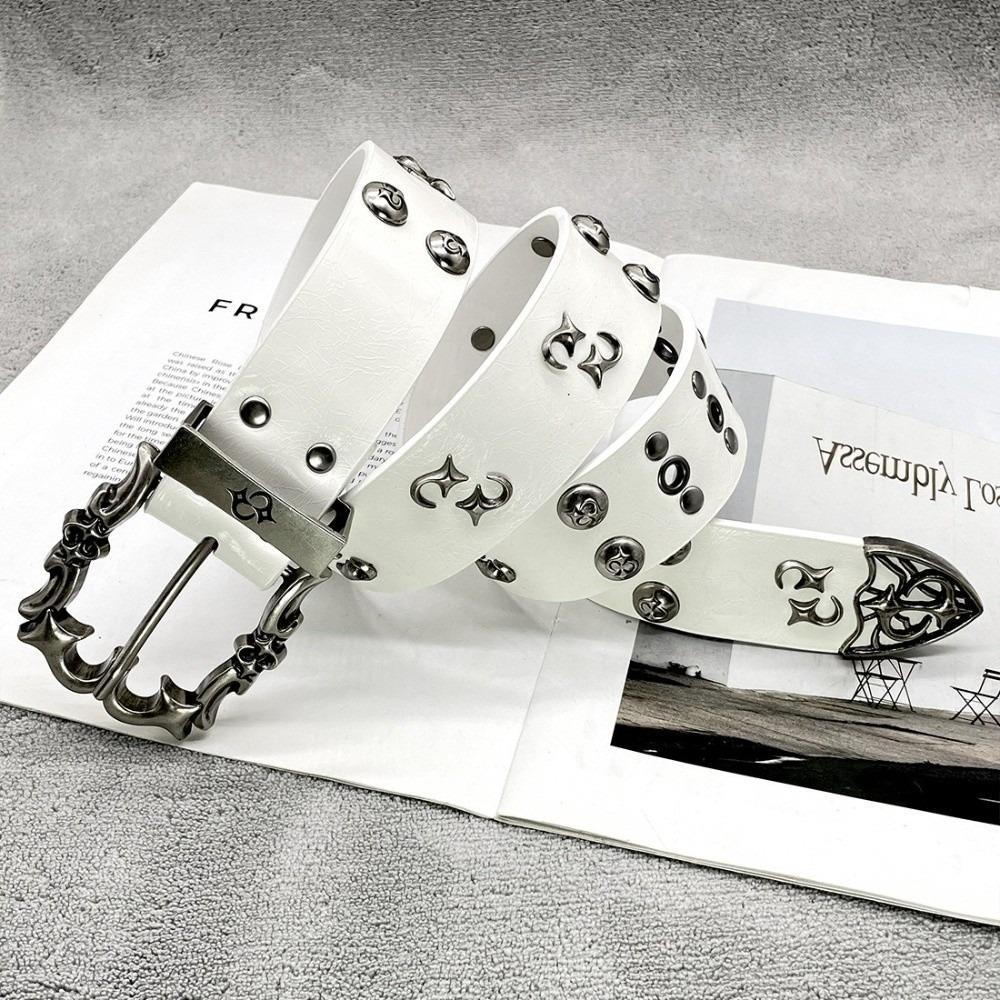 Y2K Gothic Belt Adjustable Rivet Waist Belt Versatile Punk Belt Unisex