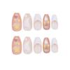 Waterproof Peach Pink Princess Wearable French Manicure False Nail Stickers
