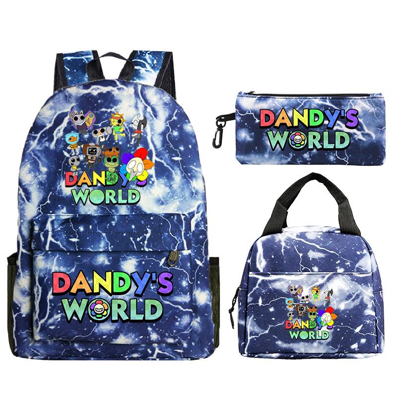 Dandy's World Game Merchandise Printed Children's School Bag Set Teen Backpack Three-piece Set