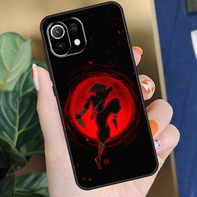 Japan Ninja Samurai Red Sun Case For Xiaomi 15 14 Ultra 13T 14T 15T Pro 17 Pro Max POCO X7 Pro X5 X6 F5 F6 F7 F8 Coque