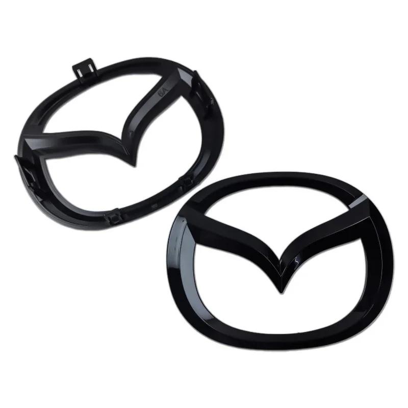 Plastic 14cm Car Front Trunk Emblem for Mazda 5 Logo Buckle Steering Wheel Badge 3D Replaced Sticker Rear Refitting Decoration h3