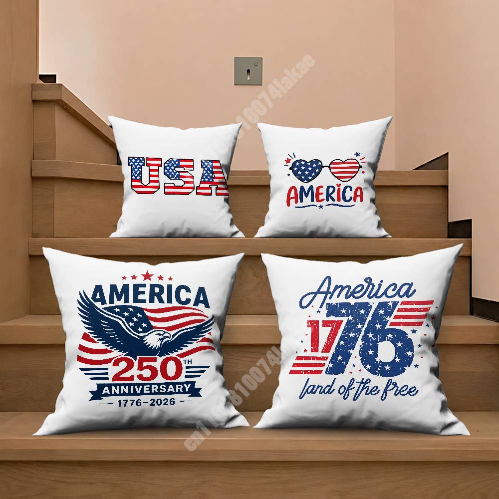 USA Th Anniversary Independence Day Pillow Cover Sofa Couch Cushion Case Home Living Room Decoration