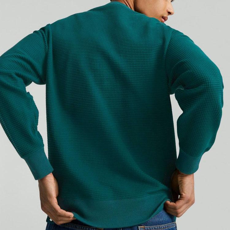 Puma Downtown Series Solid Color Sports Casual Crew Neck Pullover Sweatshirt Men Tops Green 537730-24