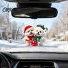 2D Acrylic Holiday Pendant Christmas Animal Ornaments, Cute Flat Hanging Decorative Festival Ornament Decoration for Xmas Tree, Winter Party,
