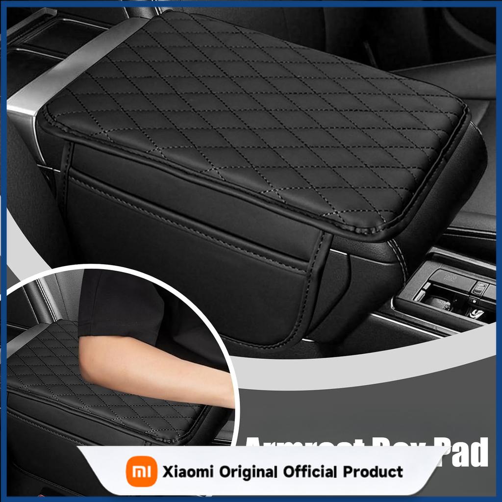 Xiaomi Upgraded Car Center Console Cover, Leather Car Armrest Cover Cushion with 2 Storage Bags, Universal Car Armrest Storage Box