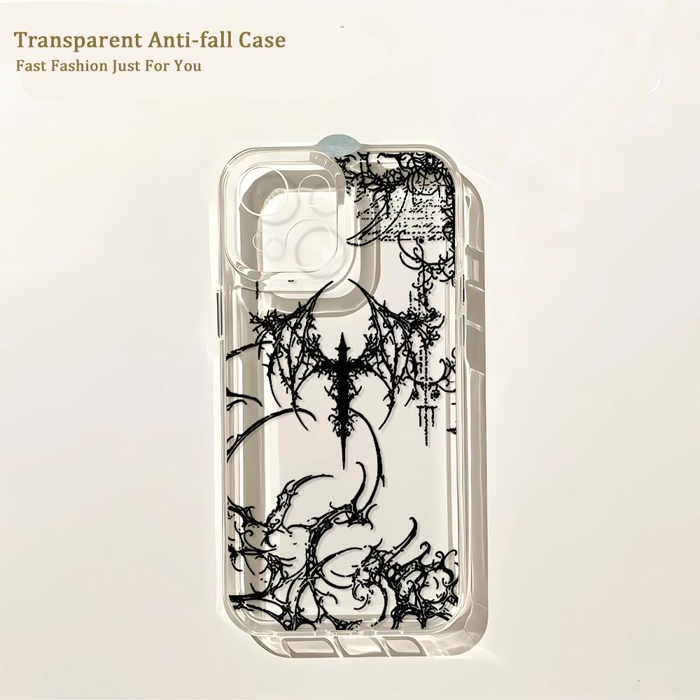 Coole Dunkle Gotische Kreuz-Marke Handyhülle Für iPhone 17 16 16e 15 14 13 12 11 Mini Pro Max X XR 7 8 Air Plus Transparente Rückseite iPhone 13 ProMax