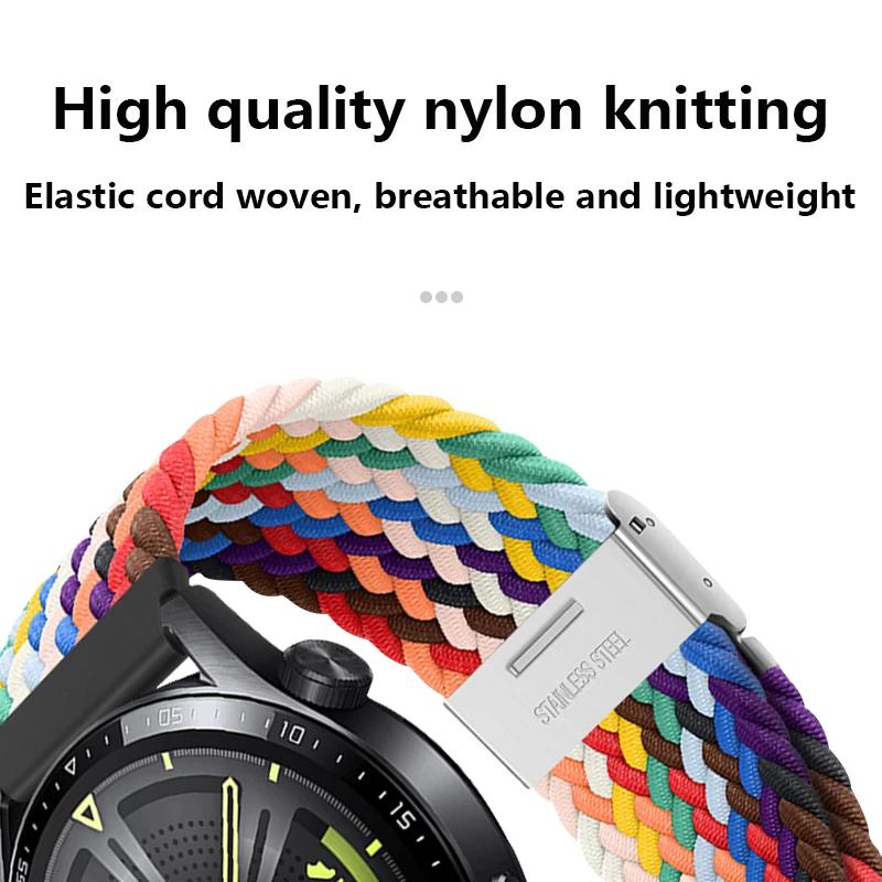 20mm 22mm Nylon Band for Samsung Galaxy Watch 6 5 4 40/44mm 5Pro Active 2 Gear S3 Braided Elastic Bracelet for Huawei GT2/3 4Pro