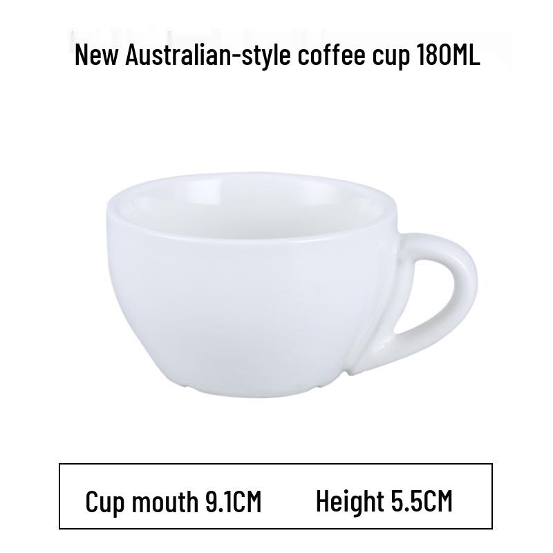 European Latte Art Cappuccino Cup & Saucer Set - White Ceramic Tea/Coffee Cup for Hotel Guest Room