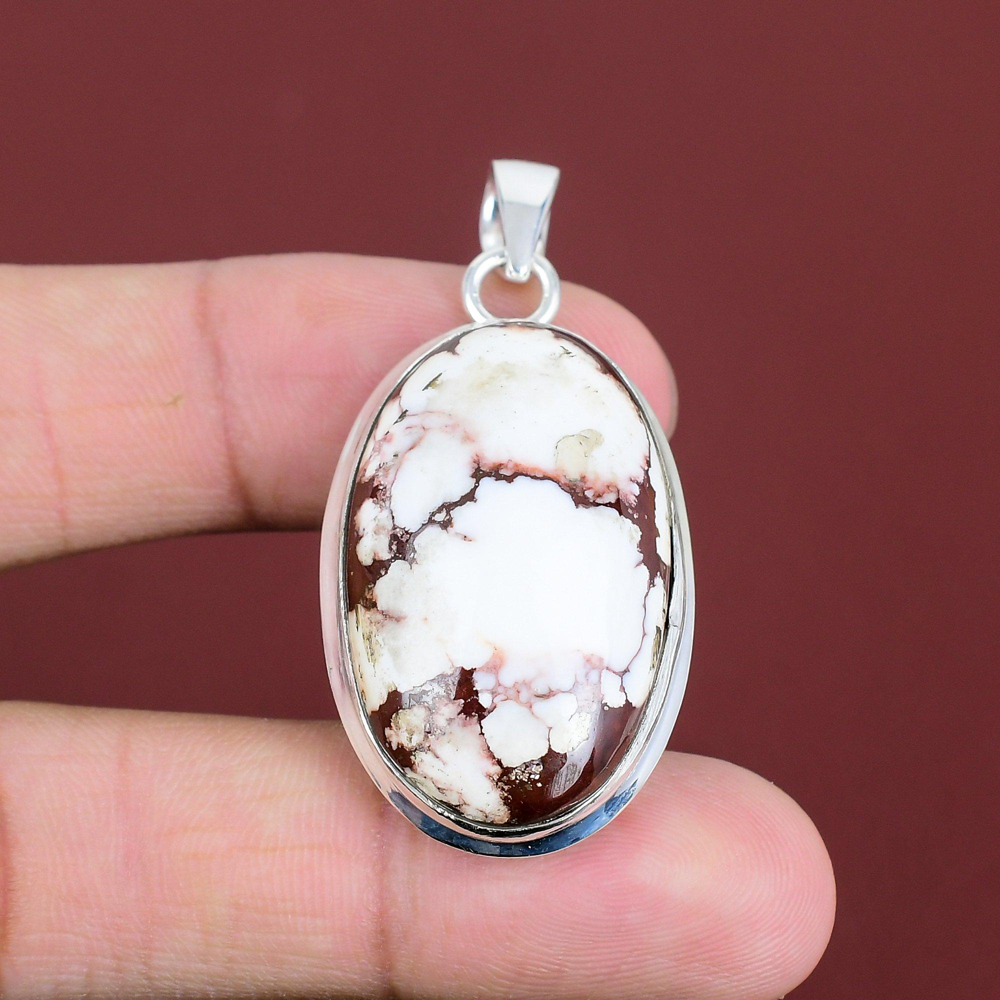 Wild Horse Magnesite Pendant Genuine Gemstone Pendant 925 Sterling Silver Pendant Wild Horse Magnesite Jewelry Gift For Him Handmade Pendant