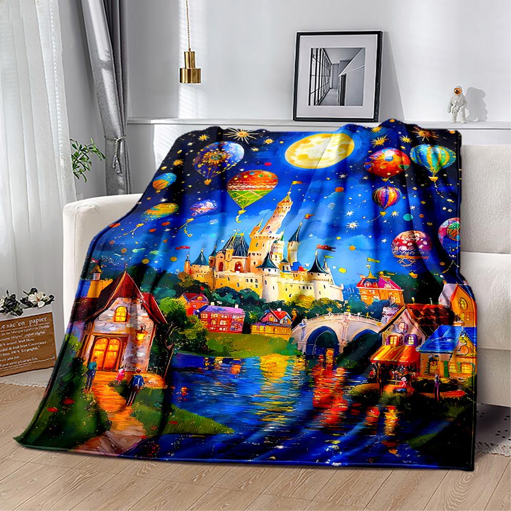 Castle In The Stars Flannel Blanket-Soft and Suitable for Sofas,Beds,Offices,Travel,All Seasons,Great Gift for Holidays and Birthdays.