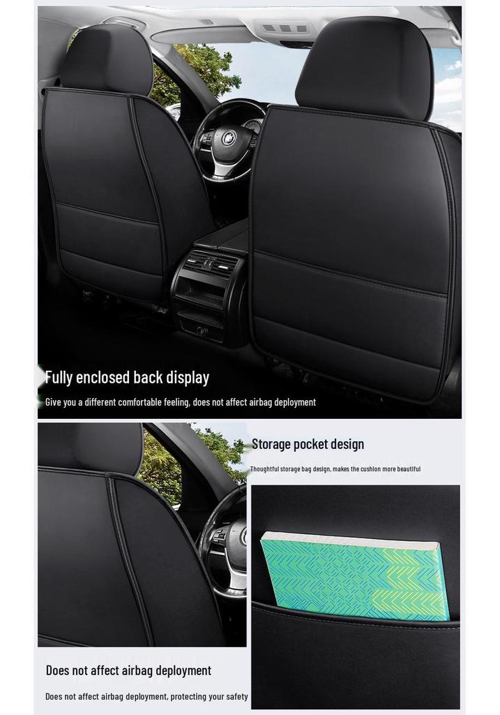 Universal Full Leather Car Seat Cushion, All-Season Coverage for SUV, Truck, Sedan PG42