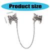 Women's Metal Chain Shirt Neck Collar Clip with Antique Bowknot Designs Blouse Sweater Cardigan Lapel Clip for Suits
