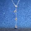 Platinum PT95018k Gold Moissanite Necklace for Women, Simple and Luxurious Tassel Pendant, Adjustable Collarbone Chain