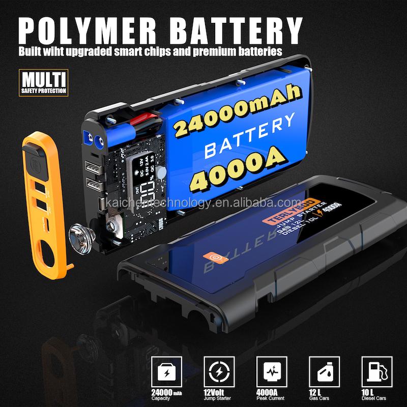 4000A 12V Battery Car Power Bank Jump Starter Portable Car Jump Starter
