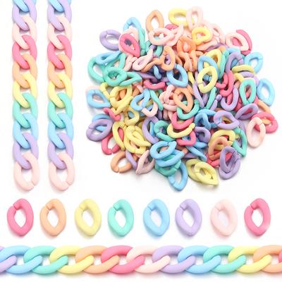 20pcs 17x11mm Acrylic Link Chain Candy Color Assembled Parts Loose Beads for DIY Jewelry Making Bracelets Necklace Accessories