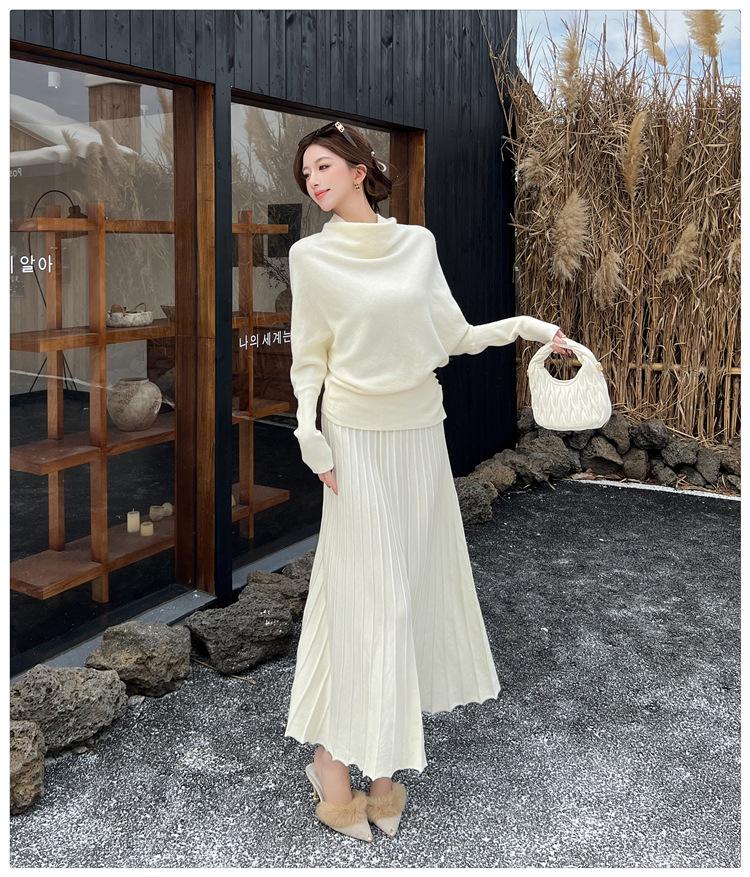 High-Quality Autumn/Winter Knit Sweater Skirt Set for Women