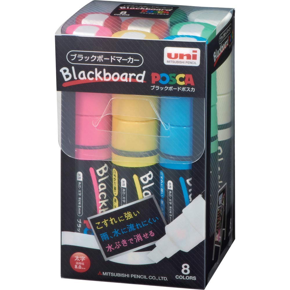 

Mitsubishi Pencil Pen Black Board Posca Bold 8 Colors PCE2508K8C Water-based