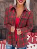 Damska koszula w kratę z długim rękawem i możliwością podwinięcia, jesień/zima 2025 - Moda europejska i amerykańska